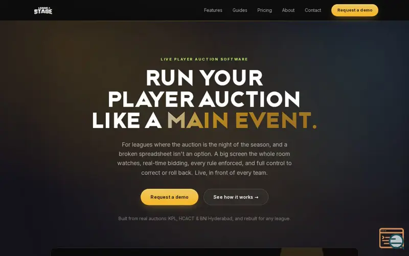 Screenshot of LeagueStage
