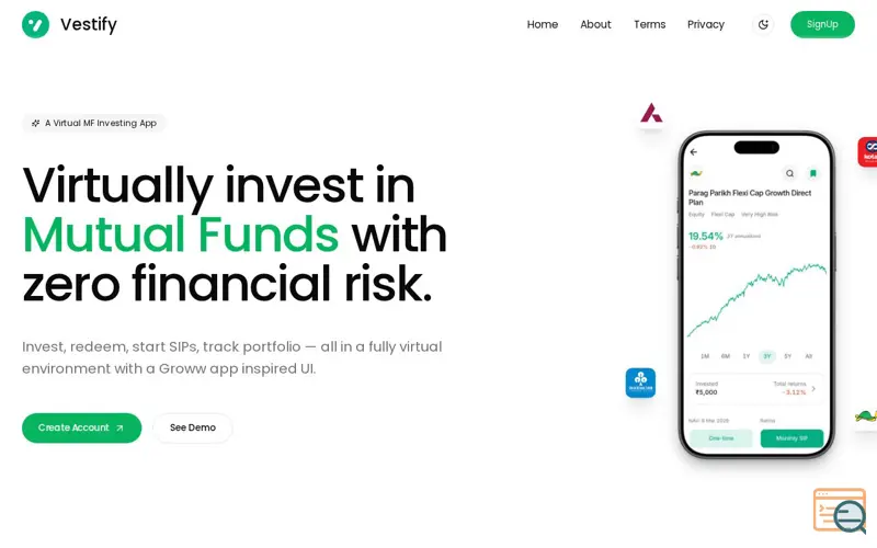 Screenshot of Vestify