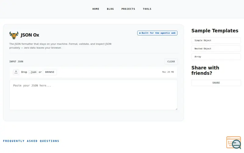 Screenshot of JSON Ox