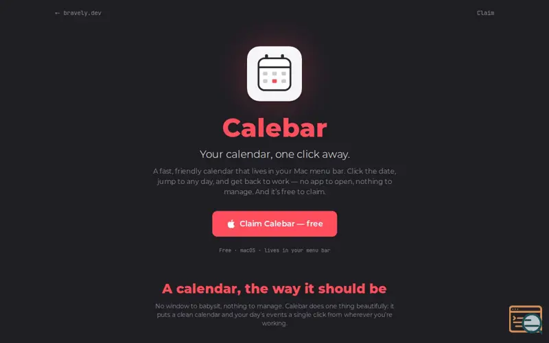 Screenshot of Calebar