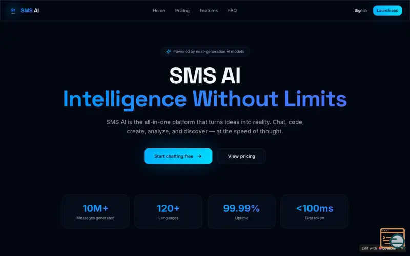 Screenshot of SMS AI by Deltacoders