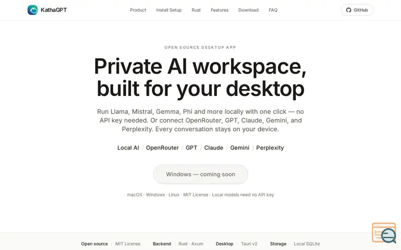 Screenshot of KathaGPT