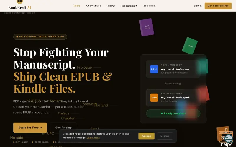 Screenshot of BookKraft AI