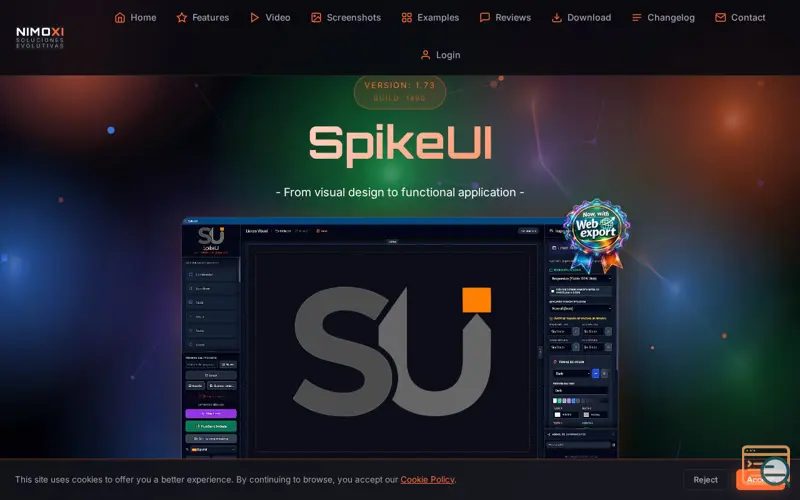 Screenshot of SpikeUI, a launch using Ginernet