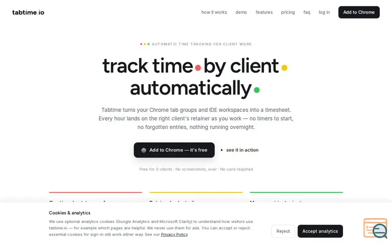 Screenshot of tabtime.io