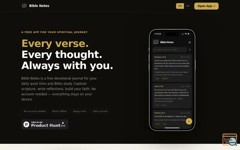 Screenshot of Bible Notes