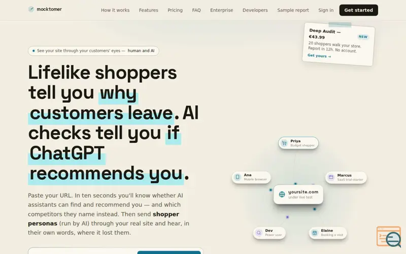 Screenshot of mocktomer