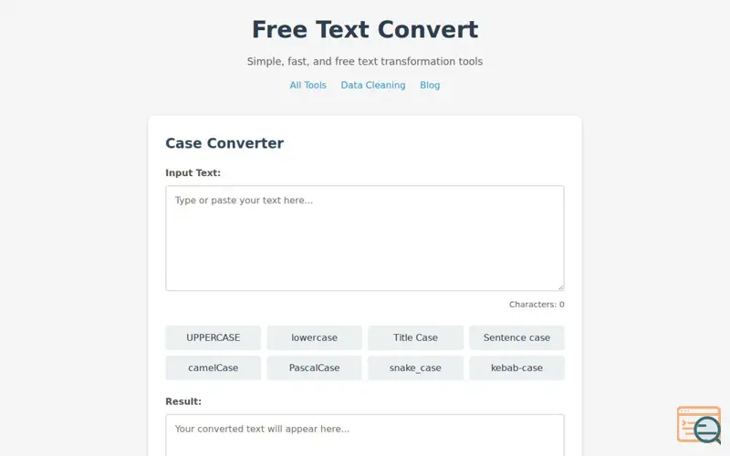 Screenshot of Free Text Convert