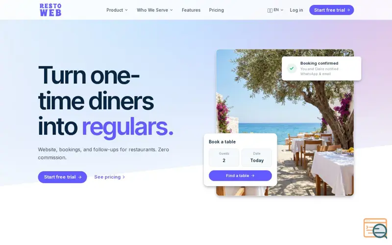 Screenshot of RestoWeb