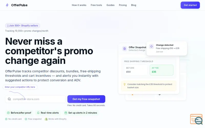 Screenshot of OfferPulse