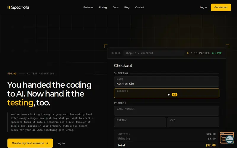 Screenshot of Specnote