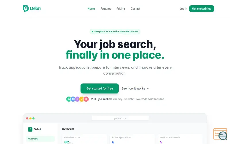 Screenshot of Debri