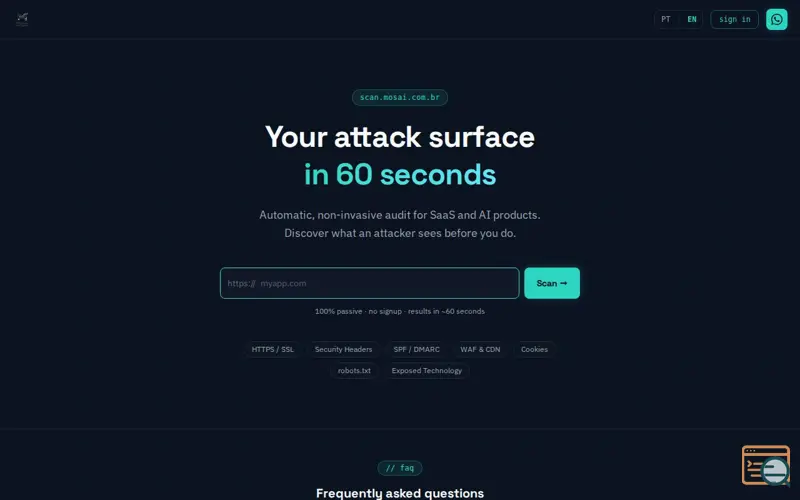 Screenshot of Mosai Scanner