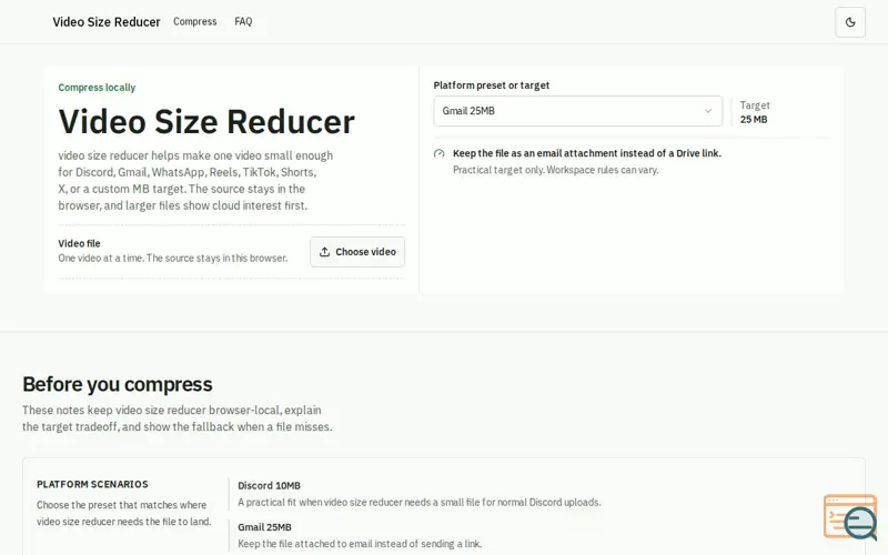 Screenshot of Video Size Reducer
