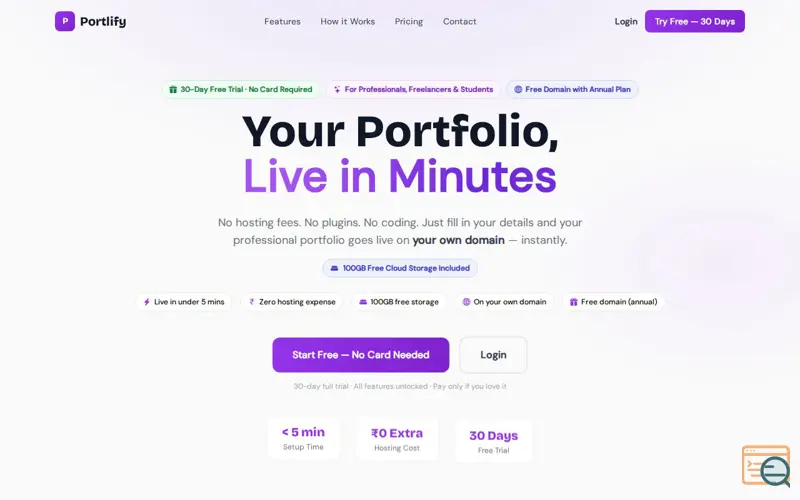 Screenshot of Portlify