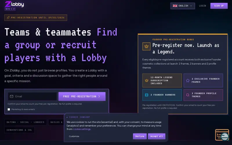 Screenshot of Zlobby, a launch using Kitsu