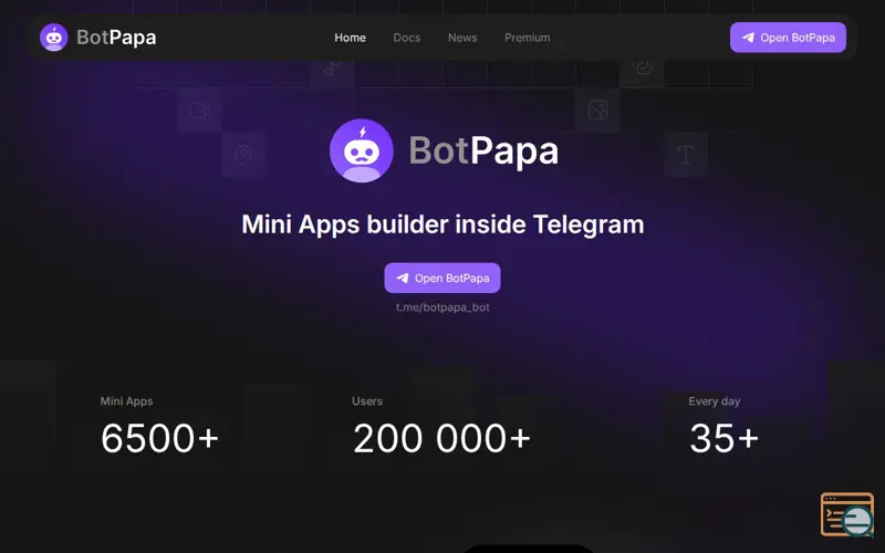 Screenshot of BotPapa, a launch using DDoS-Guard