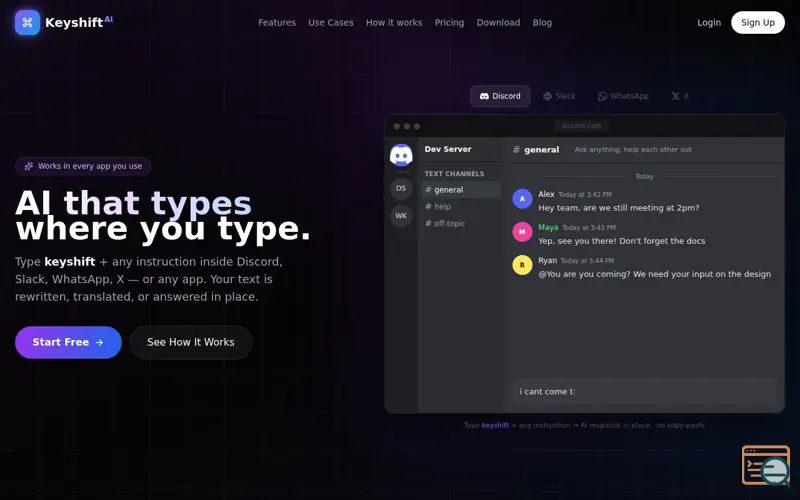 Screenshot of Keyshift AI, a launch using MySecureCloudHost Email