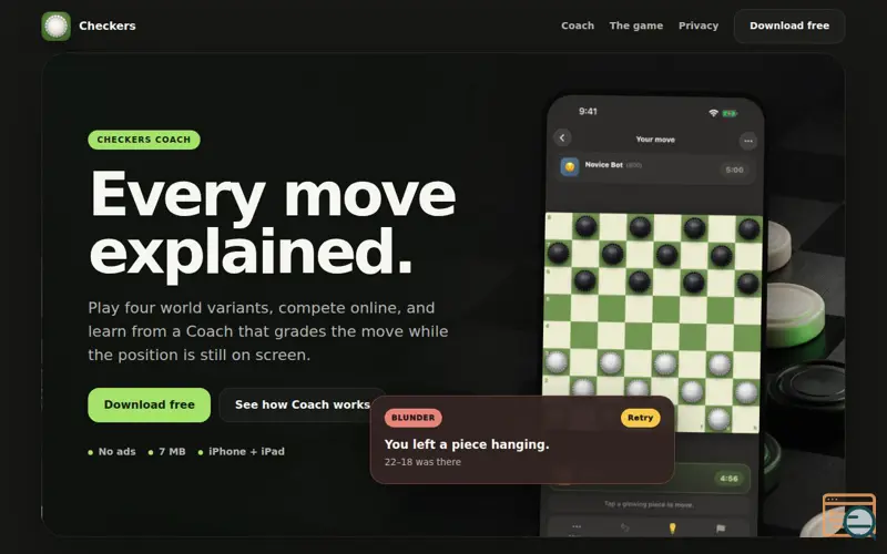 Screenshot of Checkers