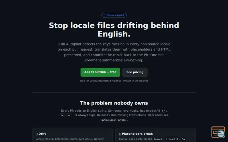 Screenshot of i18n Autopilot