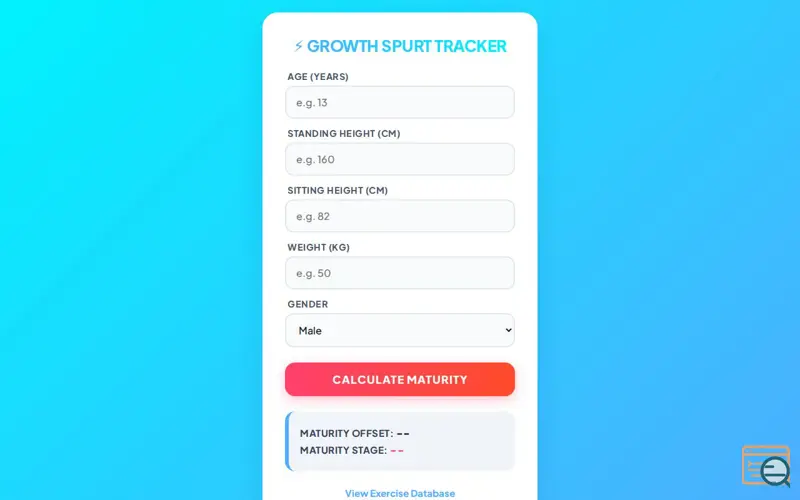 Screenshot of Training Toolkit for Teenage Athletes