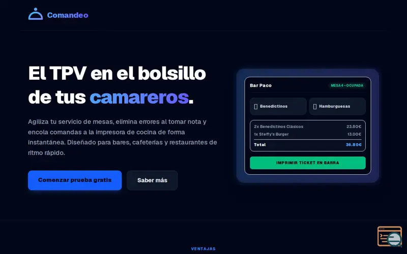 Screenshot of Comandeo