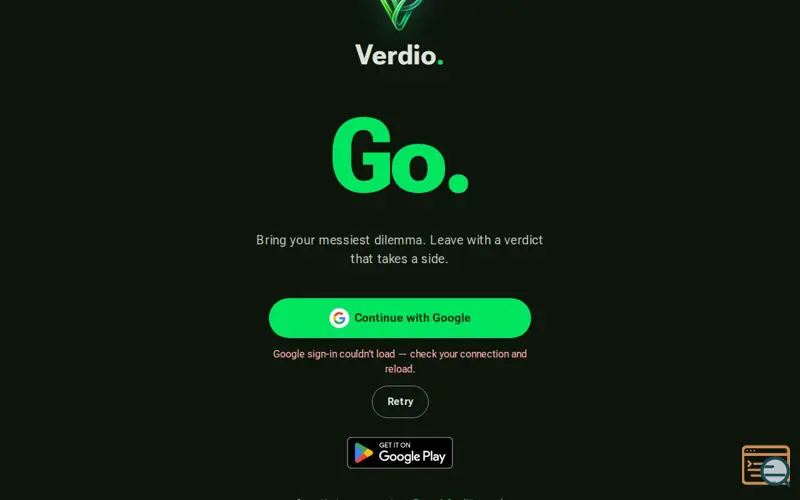 Screenshot of Verdio — Settle it.