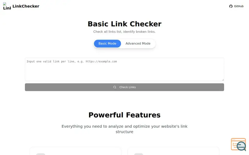 Screenshot of LinkChecker