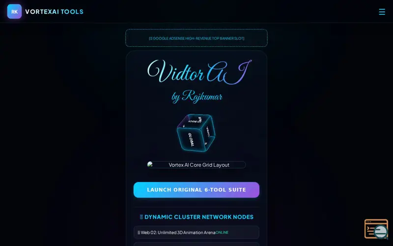 Screenshot of VIDTOR AI 