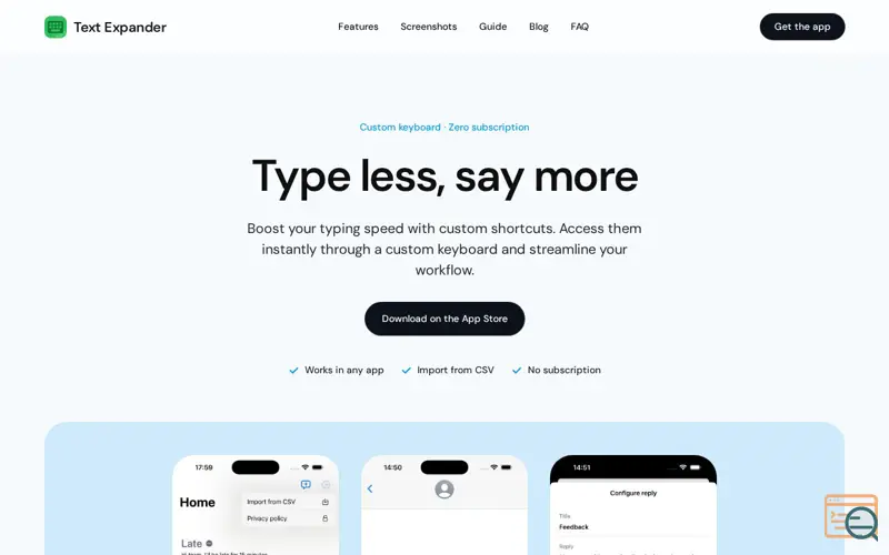 Screenshot of Text Expander