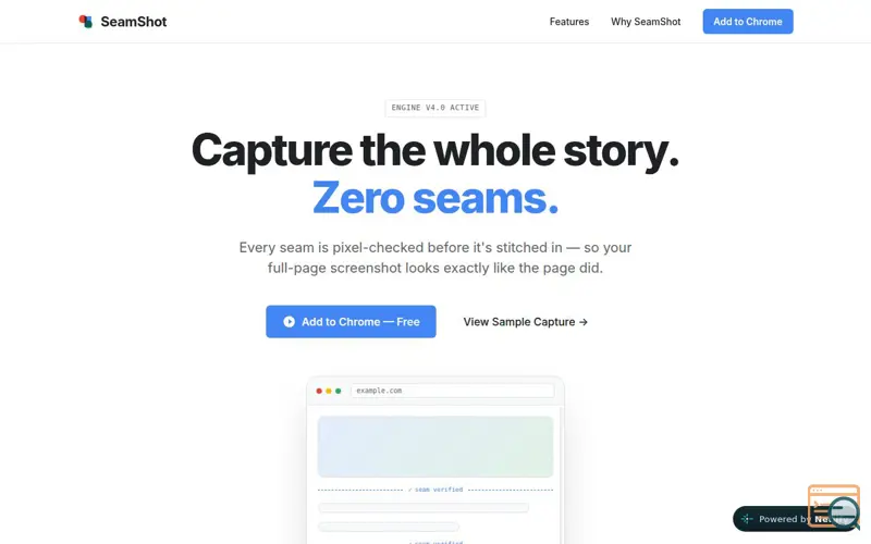 Screenshot of SeamShot