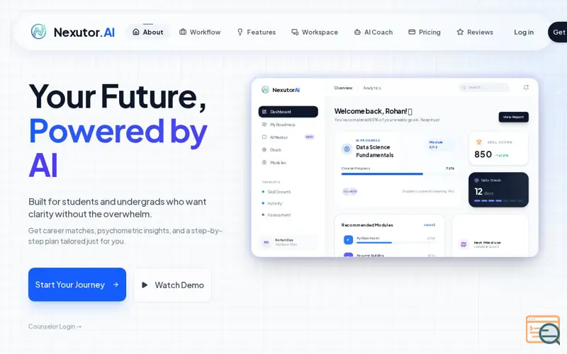 Screenshot of Nexutor.AI