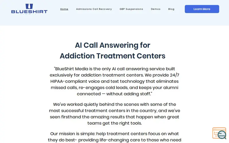 Screenshot of Blueshirt Media 