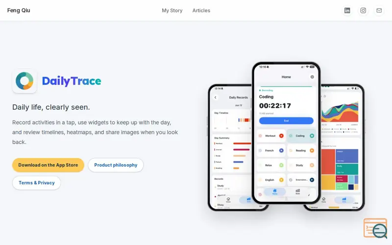 Screenshot of DailyTrace: The Shape of Days