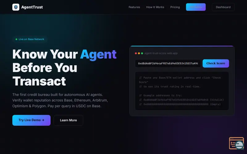 Screenshot of Agent-Trust
