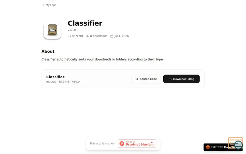 Screenshot of Classifier