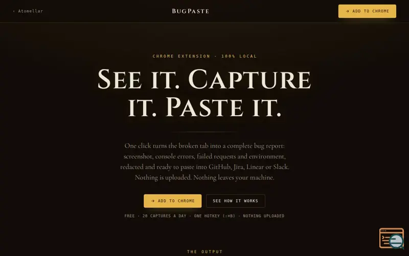 Screenshot of BugPaste