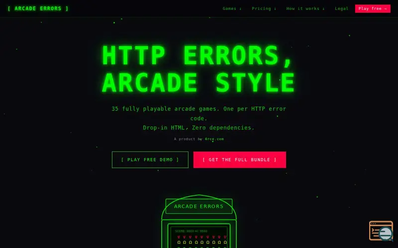 Screenshot of Arcade Errors