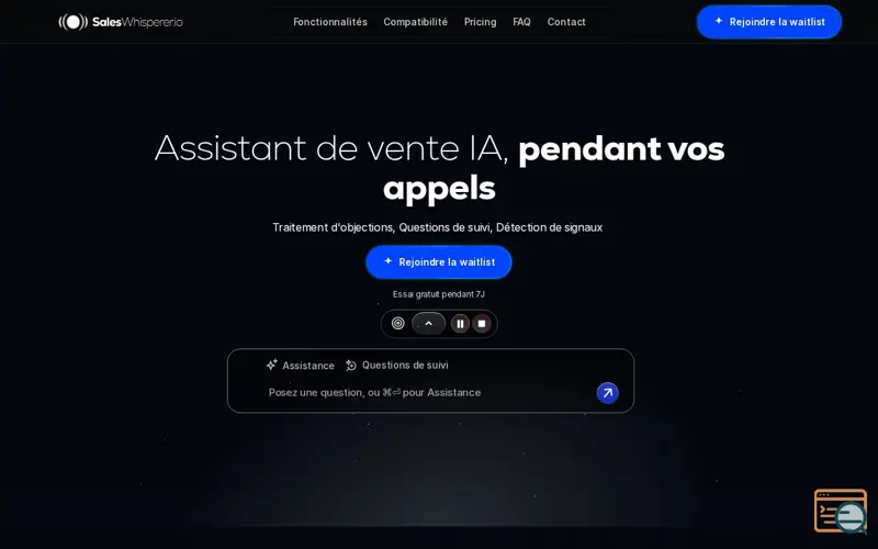 Screenshot of SalesWhisperer.io, a launch using pathseg polyfill