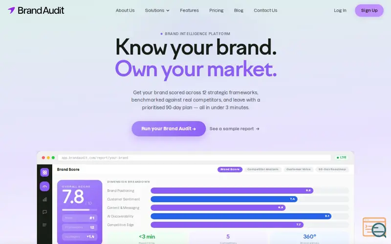 Screenshot of Brand Audit, a launch using Heap