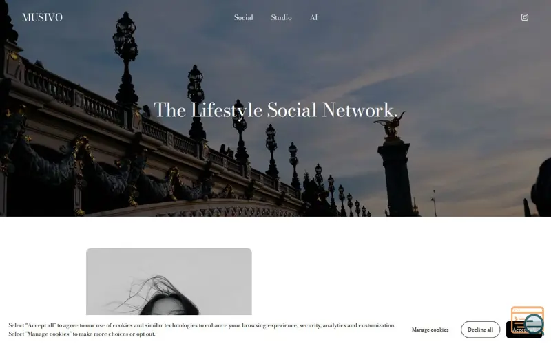 Screenshot of MUSIVO, a launch using Squarespace