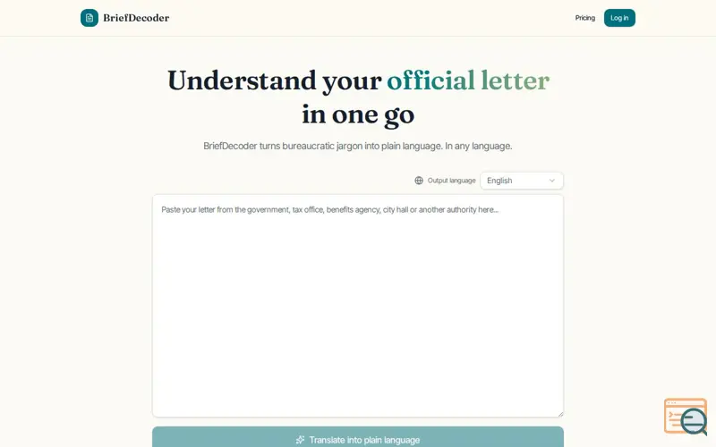 Screenshot of BriefDecoder
