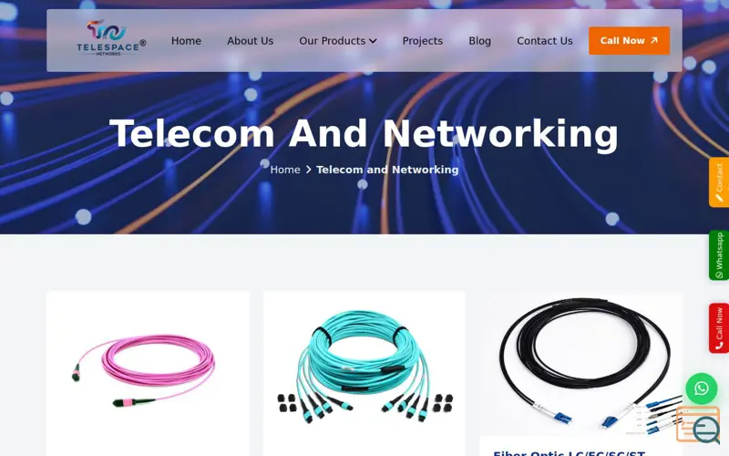 Screenshot of Telecom and Networking Solutions Mumbai