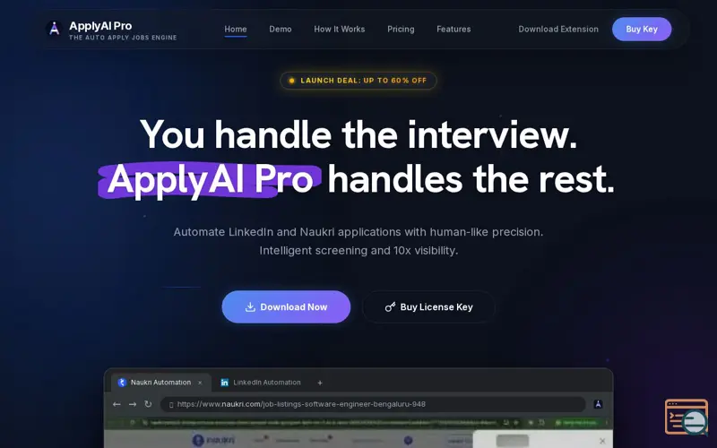 Screenshot of ApplyAi Pro