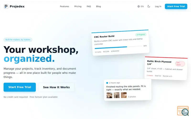 Screenshot of Projedex