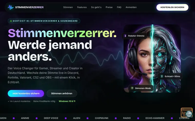Screenshot of Stimmenverzerrer