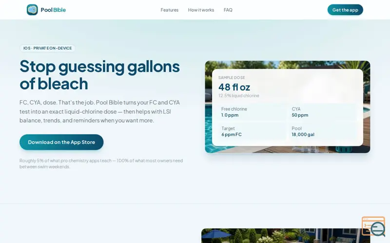 Screenshot of Pool Bible