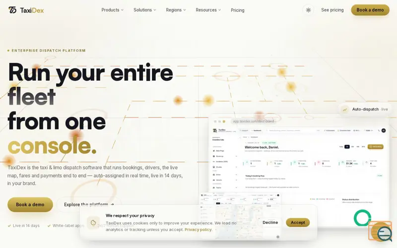 Screenshot of TaxiDex, a launch using Mautic