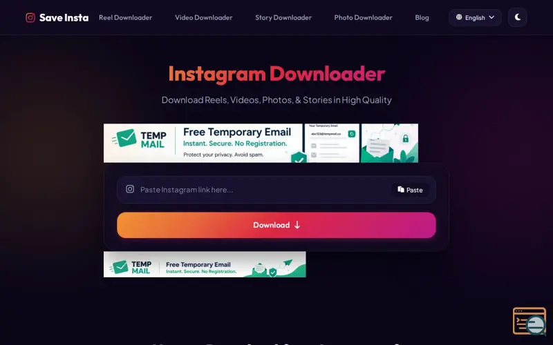 Screenshot of Save Insta