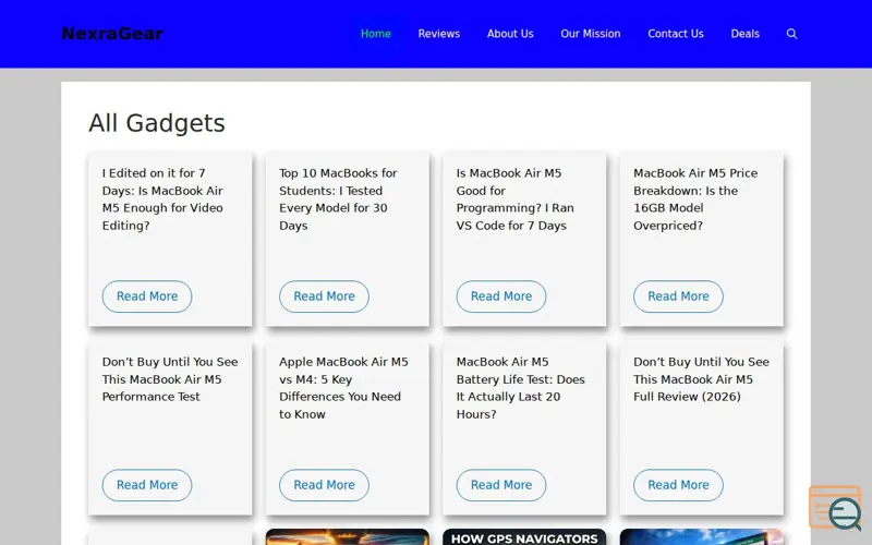 Screenshot of NexraGear – Gadget Intelligence Hub